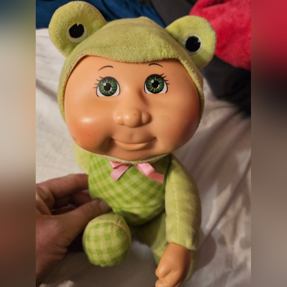 CPK Cabbage Patch Kids OPHELIA‎ Frog Stuffed Green Cuties Woodland Friends 10"